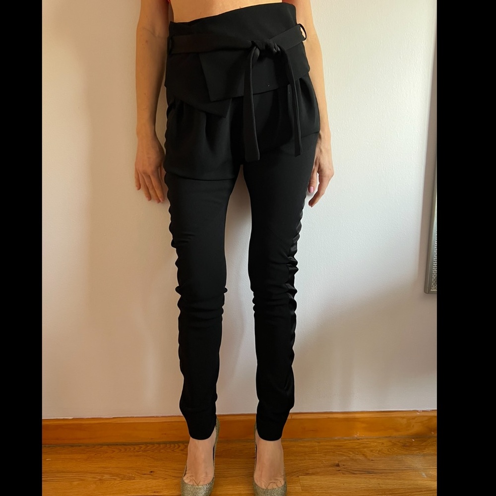Balenciagia High Waist Gabardine Black Pants
